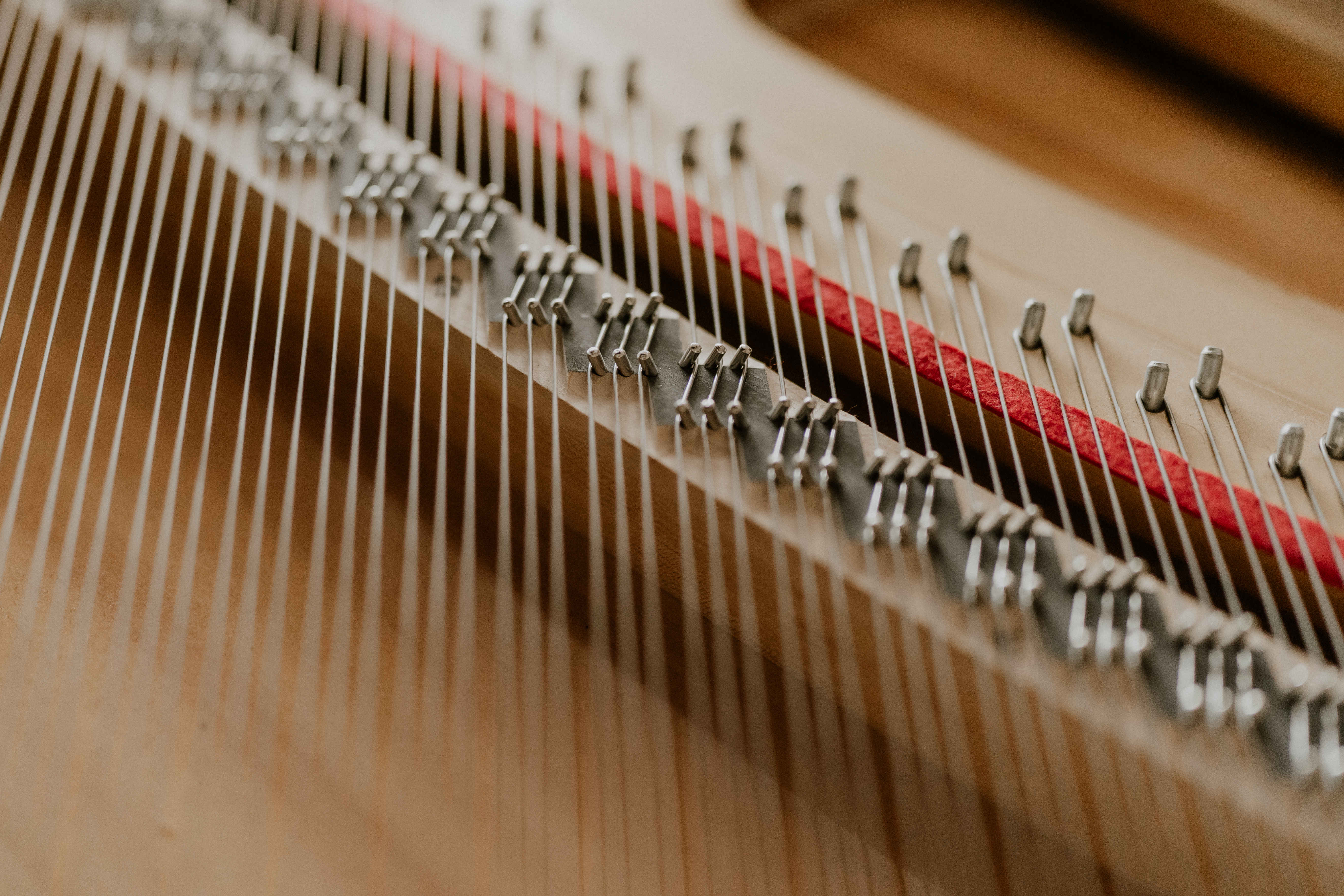 piano strings up close