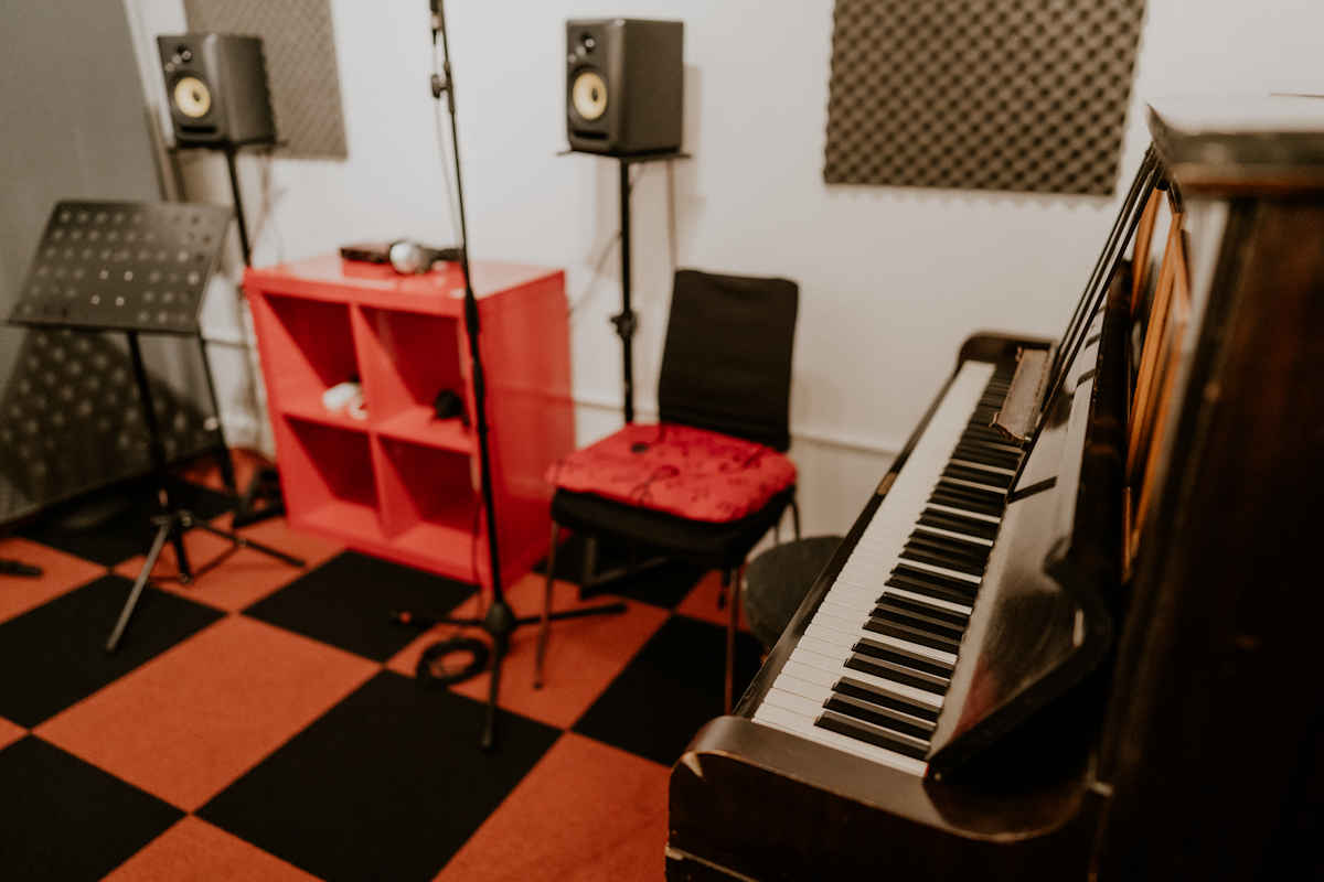 studio with piano