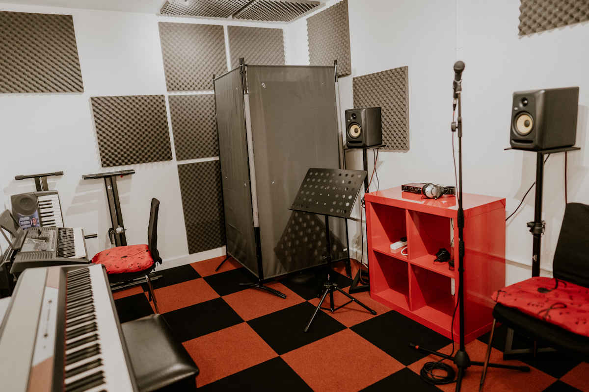 studio with digital piano