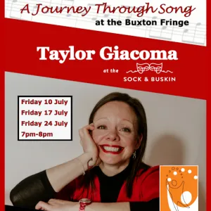 A promotional poster featuring a photo of Taylor Giacoma and the details about her Buxton Fringe show